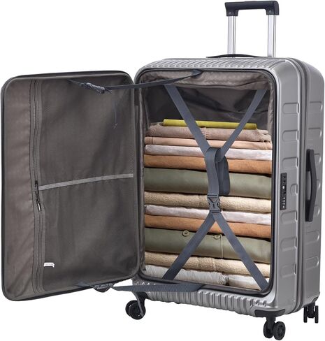 Kaleenie 29 Inch Luggage with Expansion and Side Opening Design, 50 * 31(35)*76cm, 117L~133L Lightweight ABS+PC Hardshell Checked Suitcase, Gray in Kuwait
