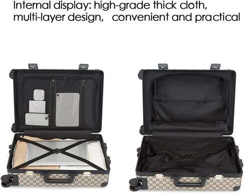 VH&GRED 2-Piece Luggage Set (20" Carry-On & 24" Checked) with Dual Spinner Wheels | Premium Leather, TSA-Approved Lock in Kuwait