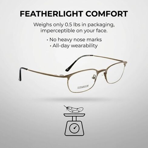 Optical Eyewear - Rectangle Shape, Titanium Full Rim Frame - for Women or Men Prescription Eyeglasses RX in Saudi Arabia