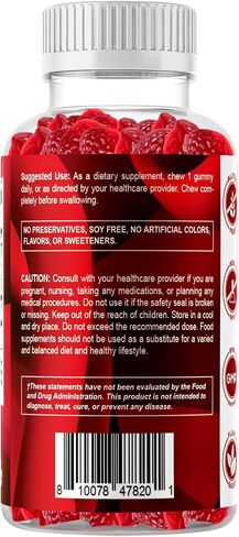 Vitamatic Methylfolate Gummies 1000 mcg – Active 5-MTHF Form – Natural Strawberry Flavor – Vegan, Non-GMO, Gluten Free – 60 Gummies in Kuwait