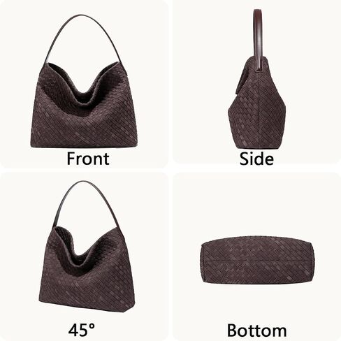 JYG Women's Braided Suede Tote Bags Slouchy Shoulder Bag Trendy Crescent Satchel Purse 2025 in Saudi Arabia