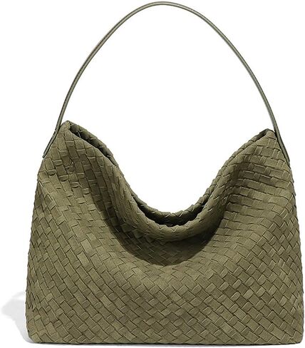 JYG Women's Braided Suede Tote Bags Slouchy Shoulder Bag Trendy Crescent Satchel Purse 2025 in Saudi Arabia
