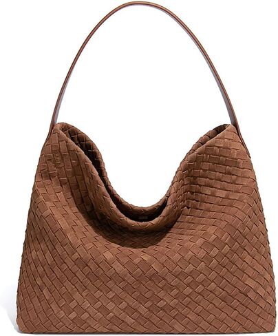 JYG Women's Braided Suede Tote Bags Slouchy Shoulder Bag Trendy Crescent Satchel Purse 2025 in Saudi Arabia