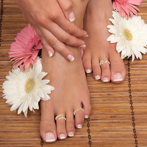 Mikovivi 3 Pcs Flower Toe Rings for Women, Gold-Tone Open Adjustable Band Toe Rings Set Bohemian Summer Beach Foot Jewelry Accessories in Kuwait