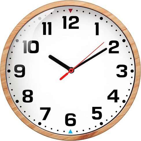 SIN&MI Wall Clock 9 Inch Battery Operated Silent Non-Ticking Wall Clock Modern Quartz Design Decorative Indoor Kitchen Office Brown in Saudi Arabia