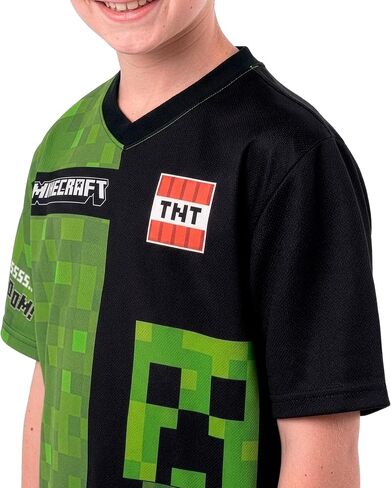 Minecraft Shirt, Oversized Soccer Shirts For Boys, Creeper Kids Soccer Jersey, Gamer Shirt in Kuwait
