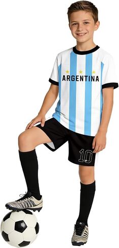Kids Soccer Jerseys Boys Girls Football Jersey Outfits Training Uniforms Athletic Jersey 4-12 Years in Saudi Arabia