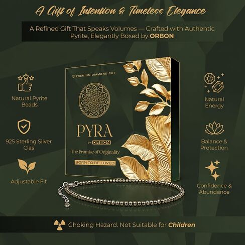 PYRA Certified Original Raw Pyrite Anklet for Women – Natural Money Magnet Crystal Payal | Pyrite Crystal Anklet for Wealth & Success | with Activation Card & Authenticity Certificate in Saudi Arabia