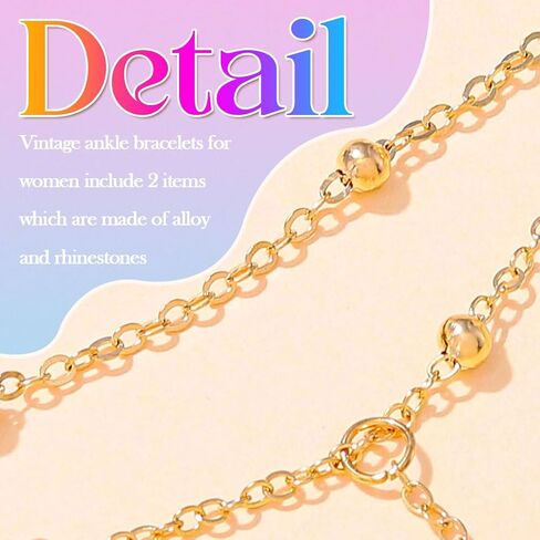 Nicute Gold Beads Toe Anklet Layered Barefoot Sandals Jewelry Summer Beach Foot Accessories for Women in Kuwait