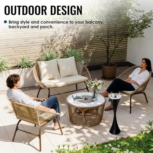 Standing Ashtray, 23" Detachable Outdoor Ashtray, Metal Ash Tray Outdoors, Weighted Outdoor Ashtrays for Patio, Tall Large Ashtrays for Smokers Indoor Easy to Clean Black Father’s Day Gift in Saudi Arabia