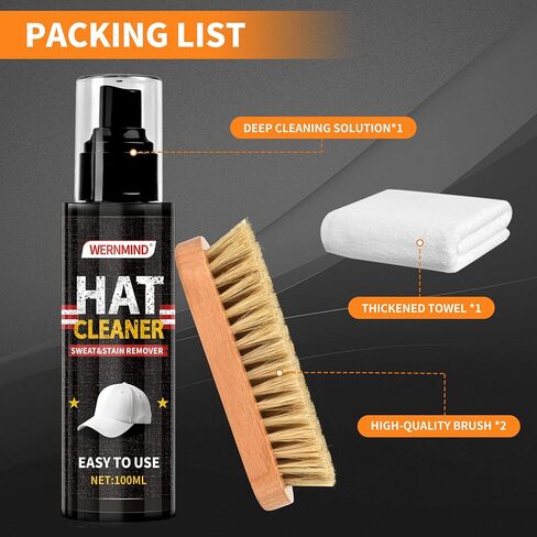 Hat Cleaner Baseball Caps Removes Dirt Stains Hat Cleaning Kit Saver Cowboy Caps Brush & Microfiber Cloth in Saudi Arabia
