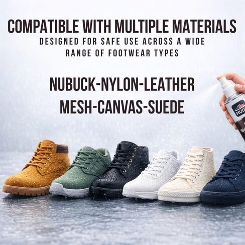 MUDY Suede Protector Spray,Shoe Protector Spray, Water and Stain Repellent, Waterproof Nano Protection for Sneaker, Leather, Nubuck, Canvas, Textiles, Bags in Saudi Arabia