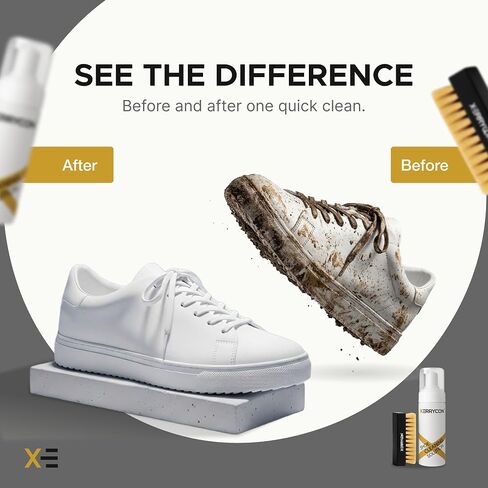 Sneaker Cleaning Kit, Foam Shoe Cleaner with Soft Brush, Stiff Sole Brush & Microfiber Towel in Saudi Arabia