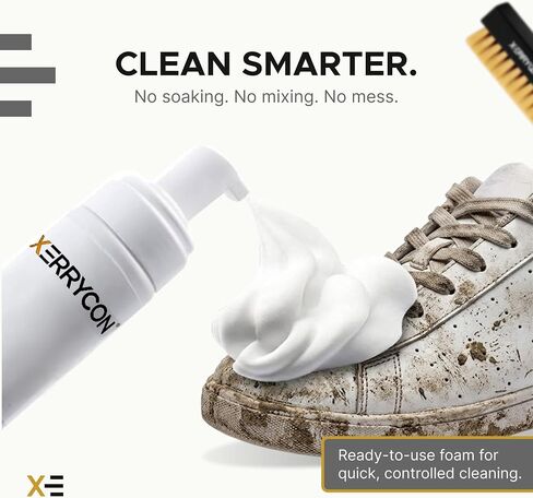 Sneaker Cleaning Kit, Foam Shoe Cleaner with Soft Brush, Stiff Sole Brush & Microfiber Towel in Saudi Arabia
