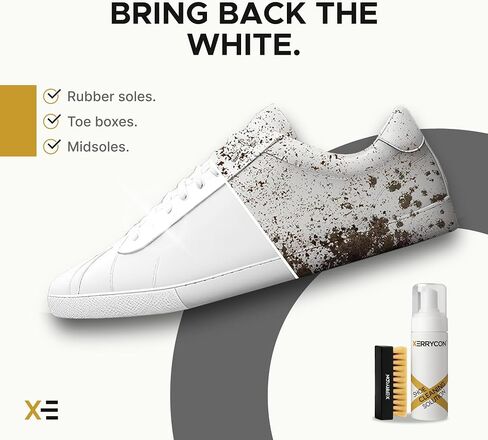 Sneaker Cleaning Kit, Foam Shoe Cleaner with Soft Brush, Stiff Sole Brush & Microfiber Towel in Saudi Arabia
