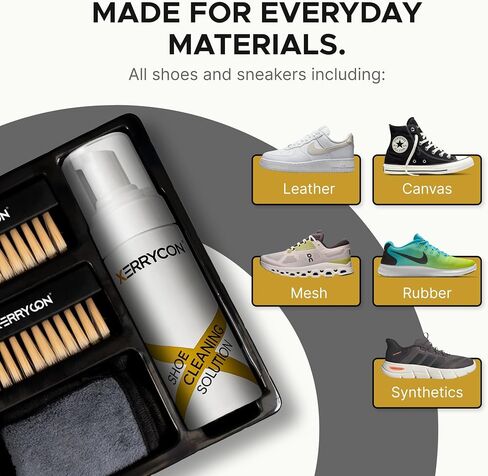 Sneaker Cleaning Kit, Foam Shoe Cleaner with Soft Brush, Stiff Sole Brush & Microfiber Towel in Saudi Arabia