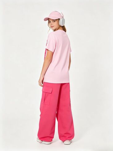 Tween Girls Clothes Short Sleeve Graphic T-Shirt Top & Cargo Pants 2PCS Outfit Set Size 9-16 Years in Kuwait