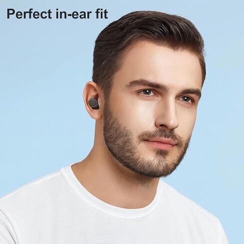Acuvar Fully Wireless Bluetooth 5.0 Rechargeable iPX4 Water & Sweat Proof Earbud Headphones w Microphone, Touch Controls, Smart LCD Charging Case, 3D Stereo Bass and Noise Cancelling (Light Blue) in Kuwait