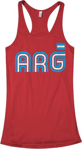 قميص بدون أكمام للسيدات من Threadrock Argentina Athletic Retro Series Racerback in Kuwait