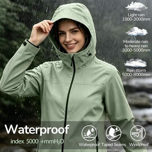 Women's Rain Jacket,Rain Coat,Waterproof Windbreaker With Hood,Lightweight Spring Jacket for Outdoor Cycling Hiking in Saudi Arabia