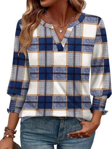 WIHOLL 3/4 Length Sleeve Womens Tops Summer Shirts Spring Vacation Outfits Dressy Casual Trendy Fall S-3XL in Kuwait