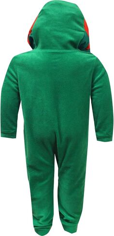 Nickelodeon Teenage Mutant Ninja Turtles Raphael Fleece بيجامة زي قطعة واحدة للأولاد، سحاب كامل، غطاء للرأس، 8 in Kuwait