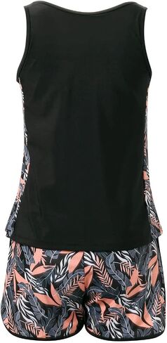 Boho Swimsuits for Women Tankini Swimsuits 2026 Tummy Control Two Piece Bathing Suits with Sporty Swim Shorts in Saudi Arabia