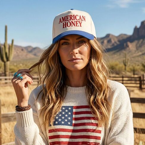 D&Y Retro 2-Tone Canvas Baseball Cap for Women - Funny Embroidered Distressed Snapback, Adjustable Cotton Dad Hat in Saudi Arabia