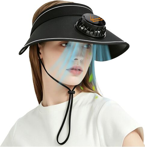 Wide Solar Powered Fan Hat (Brim Diameter 5.3 in) for Men & Women, UPF50+ Solar Fan Sun Hat with 25H Cooling for Fishing in Saudi Arabia