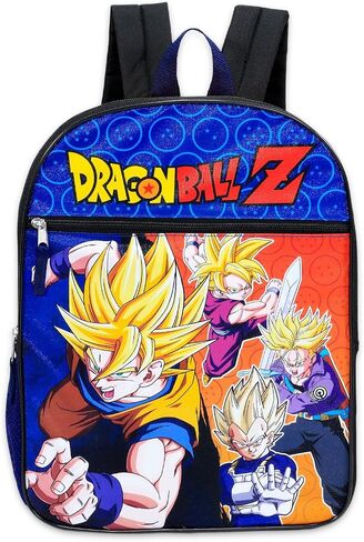 Dragon Ball Z Backpack with Lunch Bag for Kids - Bundle with 16" Anime Backpack, Lunch Box, Stickers, Water Bottle, More School Bag with Lunchbox in Kuwait