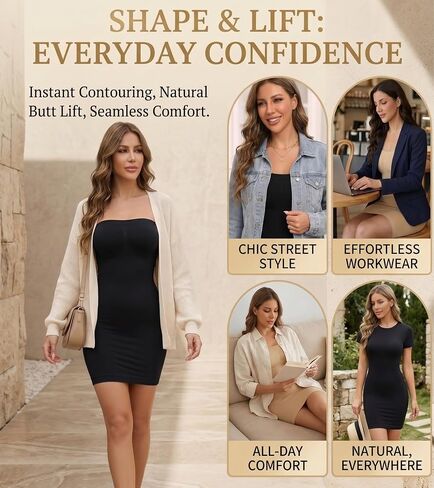 QWD Women's Strapless Shapewear Full Slip Tummy Control Slimming Body Shaper for Under Dresses in Saudi Arabia