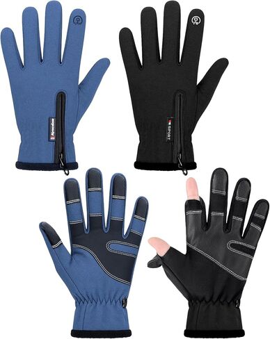 Bencailor Windproof Waterproof Fingerless Gloves Winter Touchscreen Gloves Men Cold Weather Cycling Supplies in Kuwait