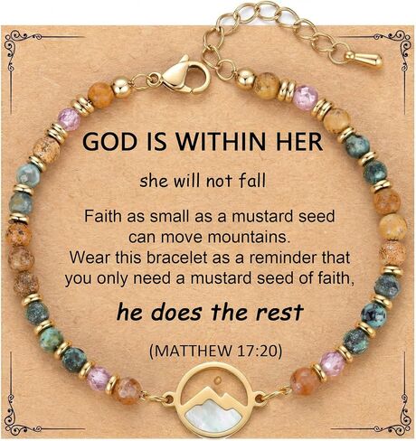 Gifts for Women & Teen Girls, Inspirational Natural Stone Beaded Bracelets, Meaningful Faith & Music Gifts with Message Card in Saudi Arabia