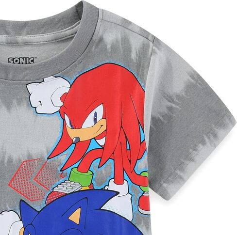 تي شيرت SEGA Sonic the Hedgehog للأولاد بأكمام قصيرة ومجموعة قصيرة شبكية للأطفال الكبار in Kuwait