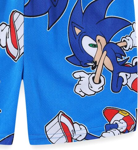 تي شيرت SEGA Sonic the Hedgehog للأولاد بأكمام قصيرة ومجموعة قصيرة شبكية للأطفال الصغار والكبار in Kuwait