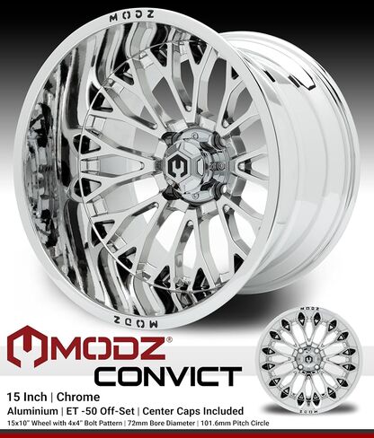 MODZ® Convict Glossy Black with Ball Mill 15x10" Golf Cart Wheel in Saudi Arabia