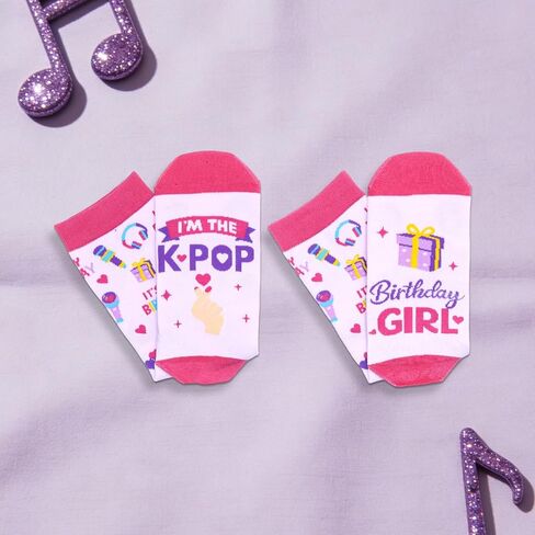 هدايا عيد ميلاد kpop للفتيات والنساء، جوارب عيد ميلاد K Pop للفتيات المراهقات 7-12، Kpop Merch للمغنيين عشاق K-pop، زينة عيد ميلاد K-Pop الأرجواني لابنة حفيدة ابنة أخت أخت in Kuwait