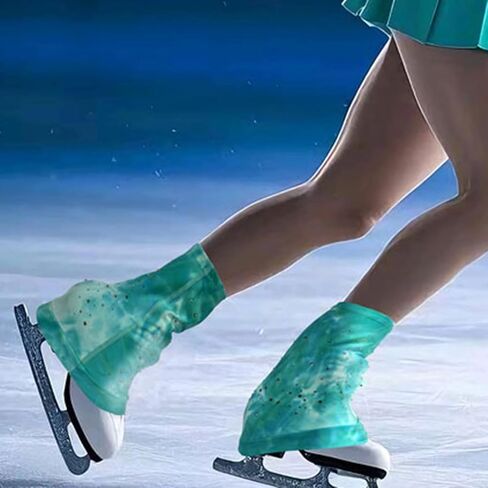 Figure Skating Leg Warmers Socks for Figure Skating Leg Protectors Accessories Elastic Soft Polyester Lightweight Suitable for Winter Sports, with Diamond, L in Saudi Arabia