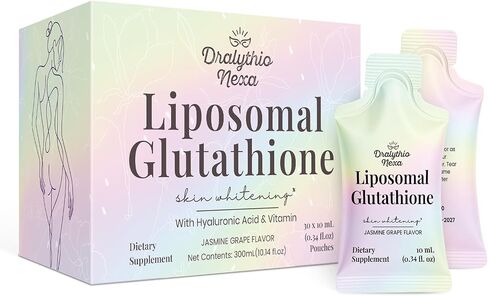 Liposomal Glutathione Liquid 1000mg – High Absorption Glutathione Supplement – Skin Brightening & Antioxidant Support – Beauty & Glow Formula for Women – Grape Jasmine Flavor – 30 Pouches in Saudi Arabia