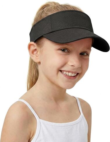 Kids Sun Visor Hats for Girls Boys, Adjustable Summer Golf Visor Hat Cotton Tennis Hats Sports Sun Caps Beach Hat in Kuwait