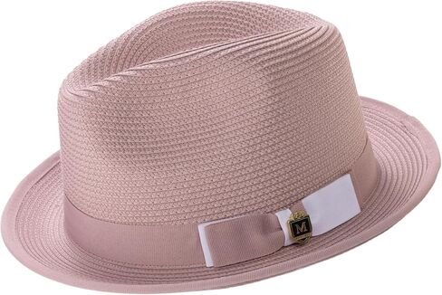 MONTIQUE Braided Stingy Brim Pinch Fedora Hat | Stylish & Elegant Textured Design Fedora Hats for Modern Touch | H-78 in Saudi Arabia