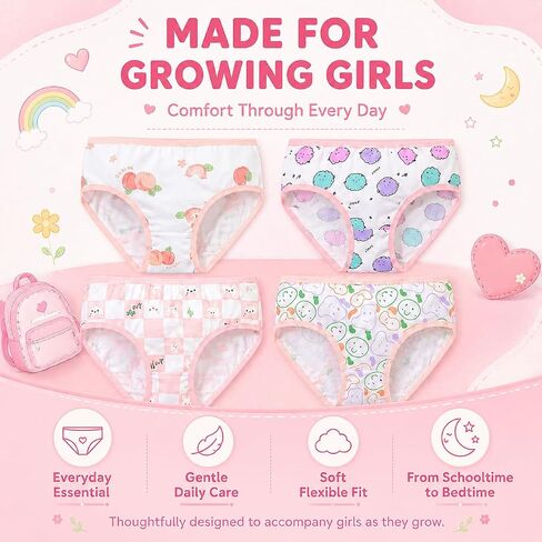 12 Pack Panties Soft Comfort Knickers Cotton Underwear Little Girls Assorted Briefs（New） in Kuwait