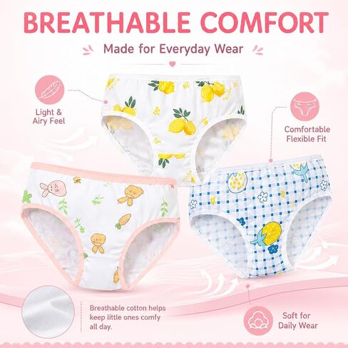 12 Pack Panties Soft Comfort Knickers Cotton Underwear Little Girls Assorted Briefs（New） in Kuwait