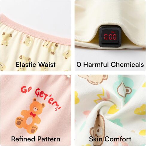 8 Pack Girl's Cotton Underwear, Toddler Girl Tagless Panties Kids Breathable Comfort Panty Briefs Age 2T-10 in Saudi Arabia