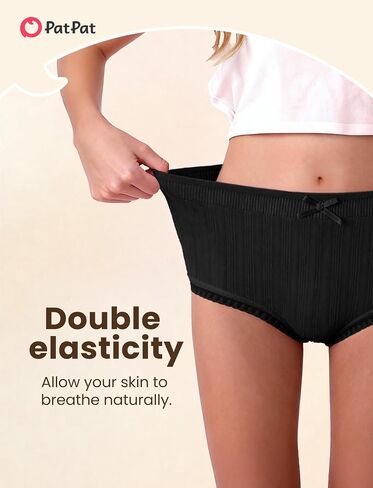 PATPAT Girls' Underwear, Soft Panties for Kids Teens, Comfort Breathable Light Briefs, 3-Pack, Size M for 9 10 11 12 13 Year in Saudi Arabia
