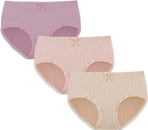 PATPAT Girls' Underwear, Soft Panties for Kids Teens, Comfort Breathable Light Briefs, 3-Pack, Size M for 9 10 11 12 13 Year in Saudi Arabia