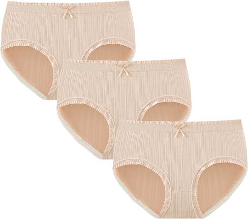 PATPAT Girls' Underwear, Soft Panties for Kids Teens, Comfort Breathable Light Briefs, 3-Pack, Size M for 9 10 11 12 13 Year in Saudi Arabia