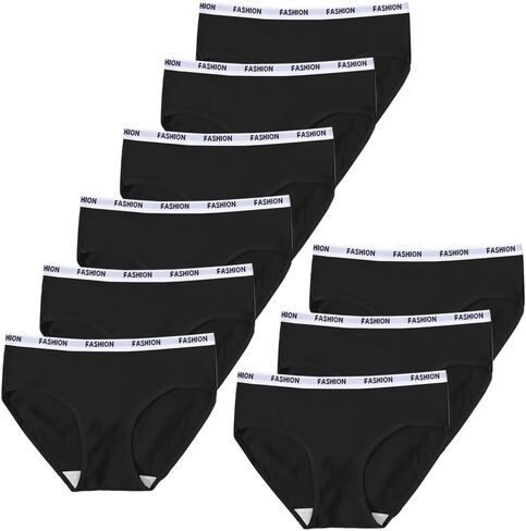 Teen Girls Cotton Soft Triangle Panties 9-Pack Mid Waist Underwear For Girls Ages 7-18 Years in Kuwait