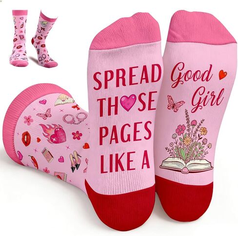 FrereFeter Dark Romance Spicy Socks for Women, Funny Socks for Reading Women Who Love Spicy Books, Book Lover Nerd Bookish, Book Themed Spicys BookTok Lover, Birthday Easter Basket for Adult Women in Saudi Arabia