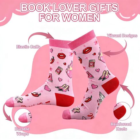 FrereFeter Dark Romance Spicy Socks for Women, Funny Socks for Reading Women Who Love Spicy Books, Book Lover Nerd Bookish, Book Themed Spicys BookTok Lover, Birthday Easter Basket for Adult Women in Saudi Arabia